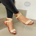 Ankle Winding Outer Belt Buckle Sandal Slippers