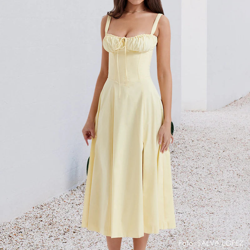 Carmen Print Bustier Sundress