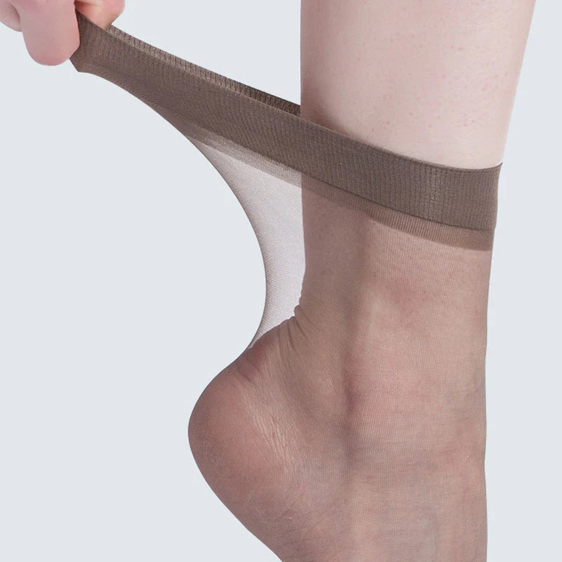 Women's Sheer Crystal Silk Socks