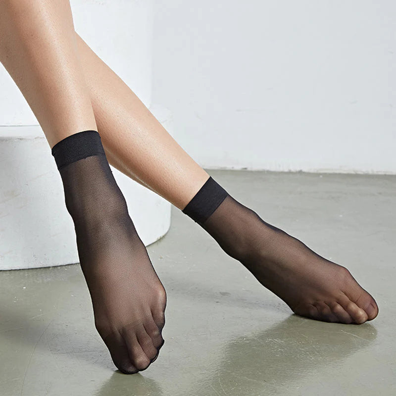 Women's Sheer Crystal Silk Socks