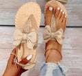 Hemp Rope Flip-Flops Outdoor Beach Hanging Beads Bow Sandals