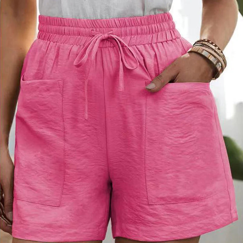 Women's Solid Color Two Pockets Short Trousers